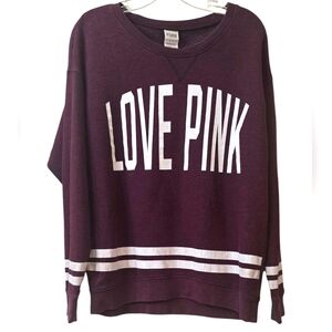 PINK Victoria's Secret Women's Burgundy SweatShirt Size S